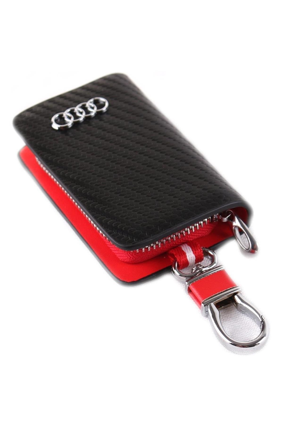 Audi Uyumlu Karbon Desen Deri Cüzdan Anahtarlık