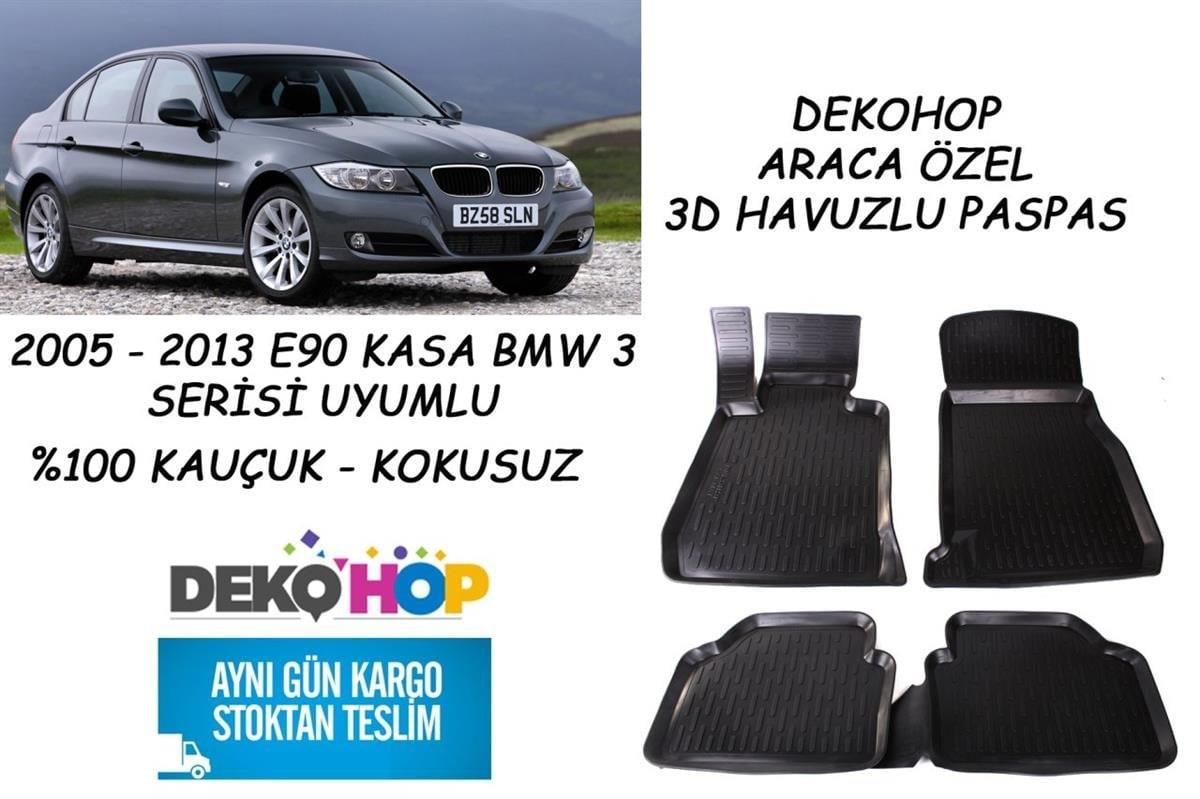 BMW E90 KASA 3 SERİSİ 2005-2013 ARASI Oto Paspas Araca Özel 3D Havuzlu Kauçuk