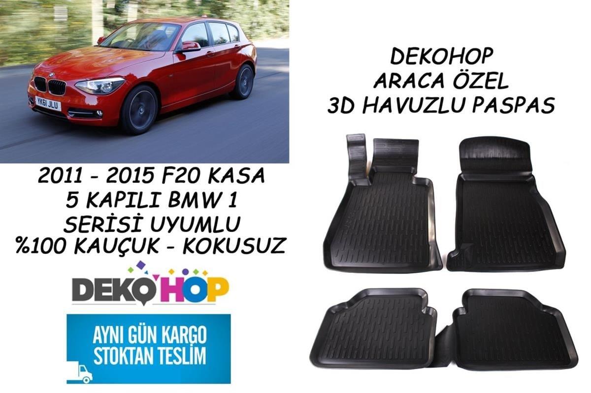 BMW F20 KASA 5 KAPILI 1 SERİSİ 2011-2015 ARASI Araca Özel Oto Paspas 3D Havuzlu