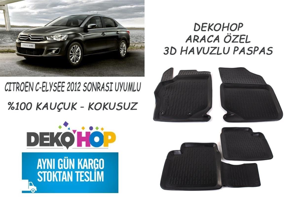 CITROEN C-ELYSEE 2012 SONRASI Oto Paspas Araca Özel 3D Havuzlu Kauçuk Paspas