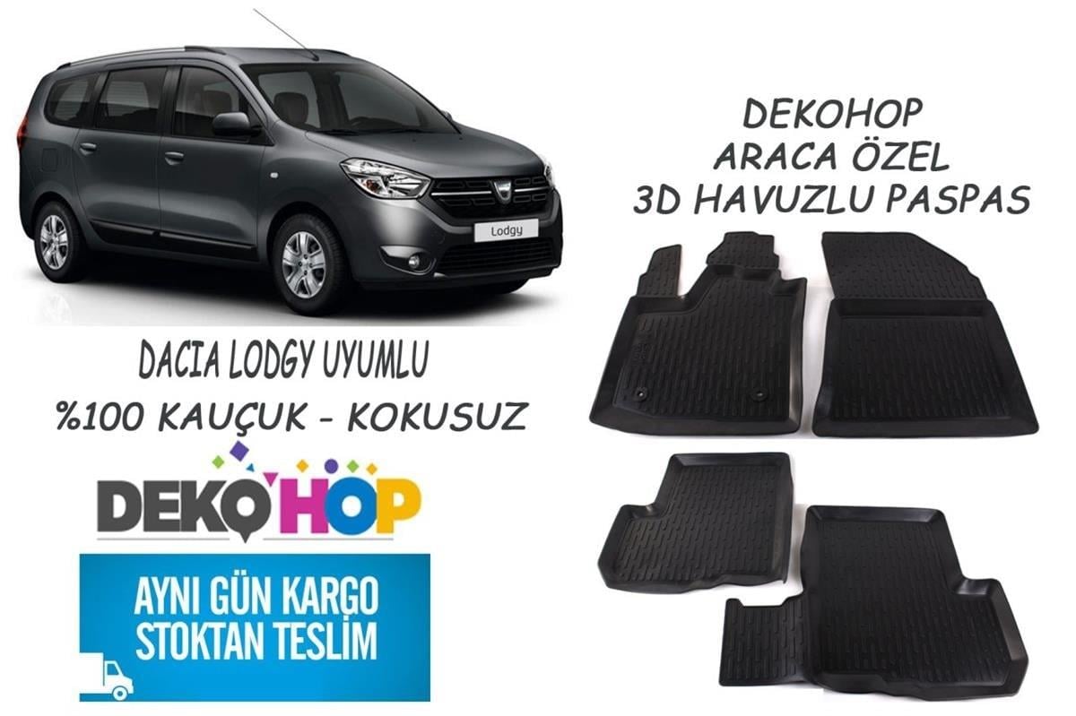 DACIA LODGY Araca Özel Oto Paspas 3D Havuzlu Kauçuk Paspas