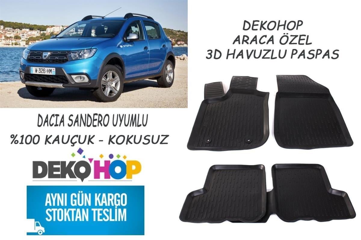 DACIA SANDERO Oto Paspas Araca Özel 3D Havuzlu Kauçuk Paspas