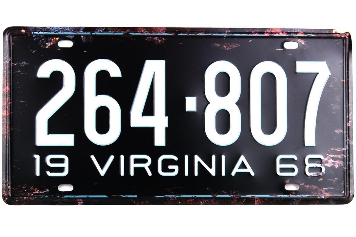Dekoratif Metal Tabela Retro Dekor Duvar Süsü ''Virginia'' 30x15 CM