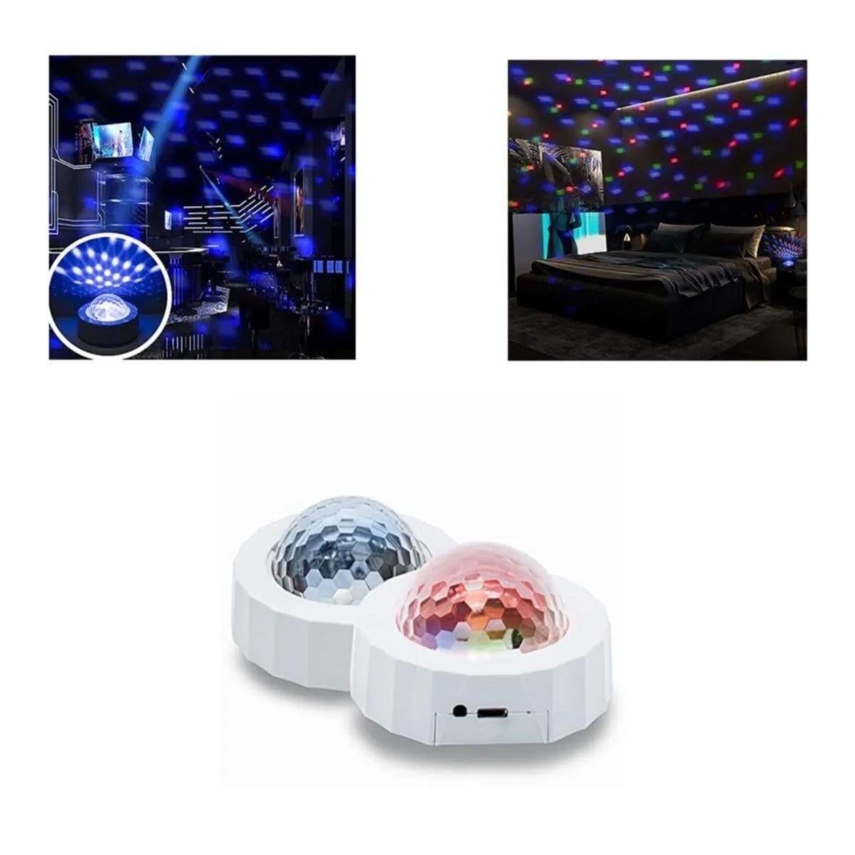 Dj Lambası Magnet Yapışkanlı Led Küre Disko Topu Parti Gece Lambası Usb Şarjlı