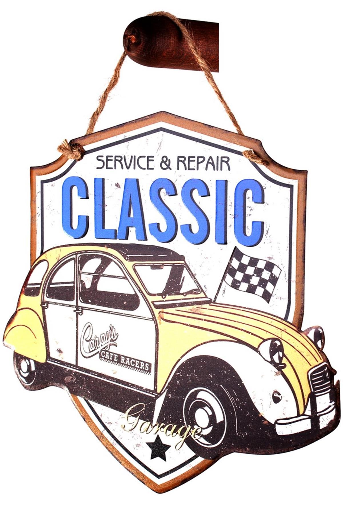 Duvar Dekorasyon Metal Tabela''Service & Repair'' Retro Vintage