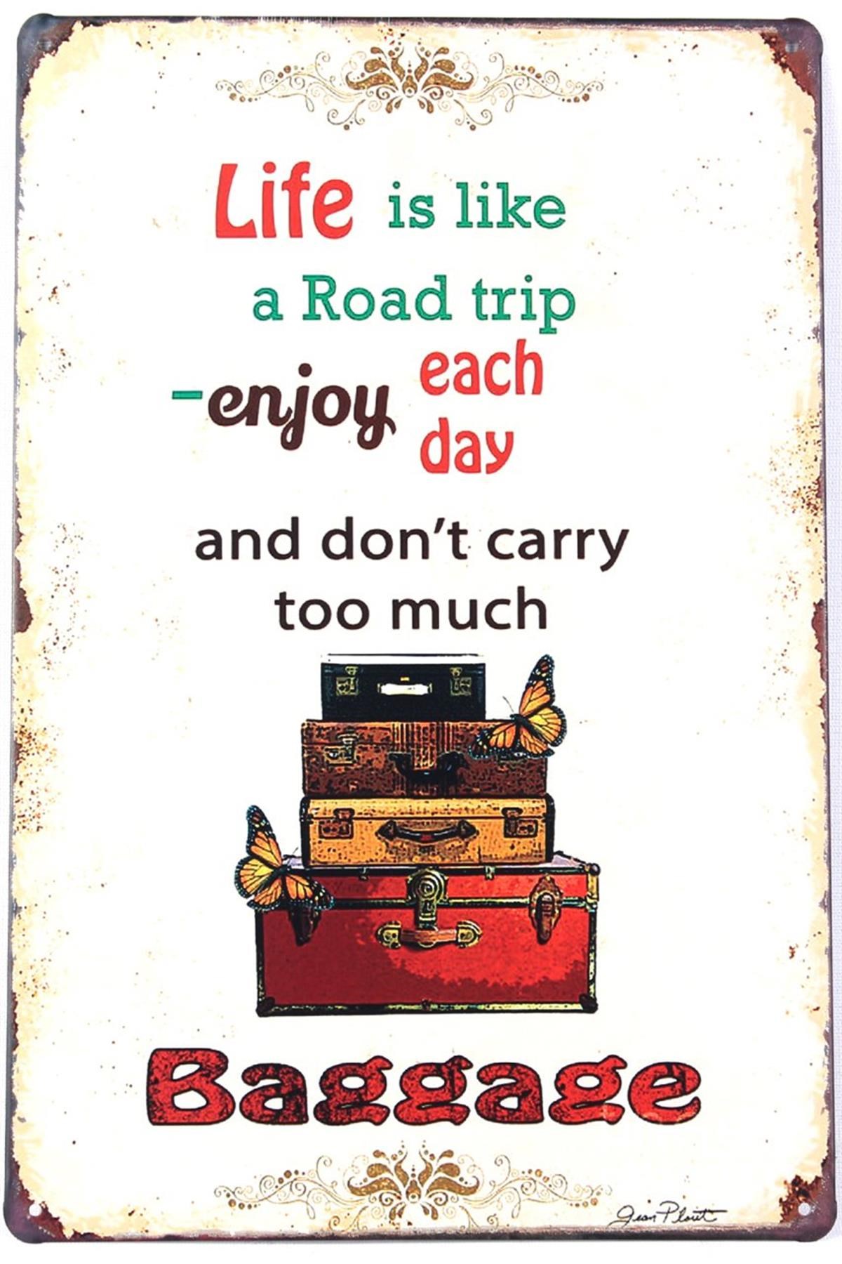 Duvar Dekorasyon Yazı Life is Like Retro Vintage Metal Tabela 30x20 CM