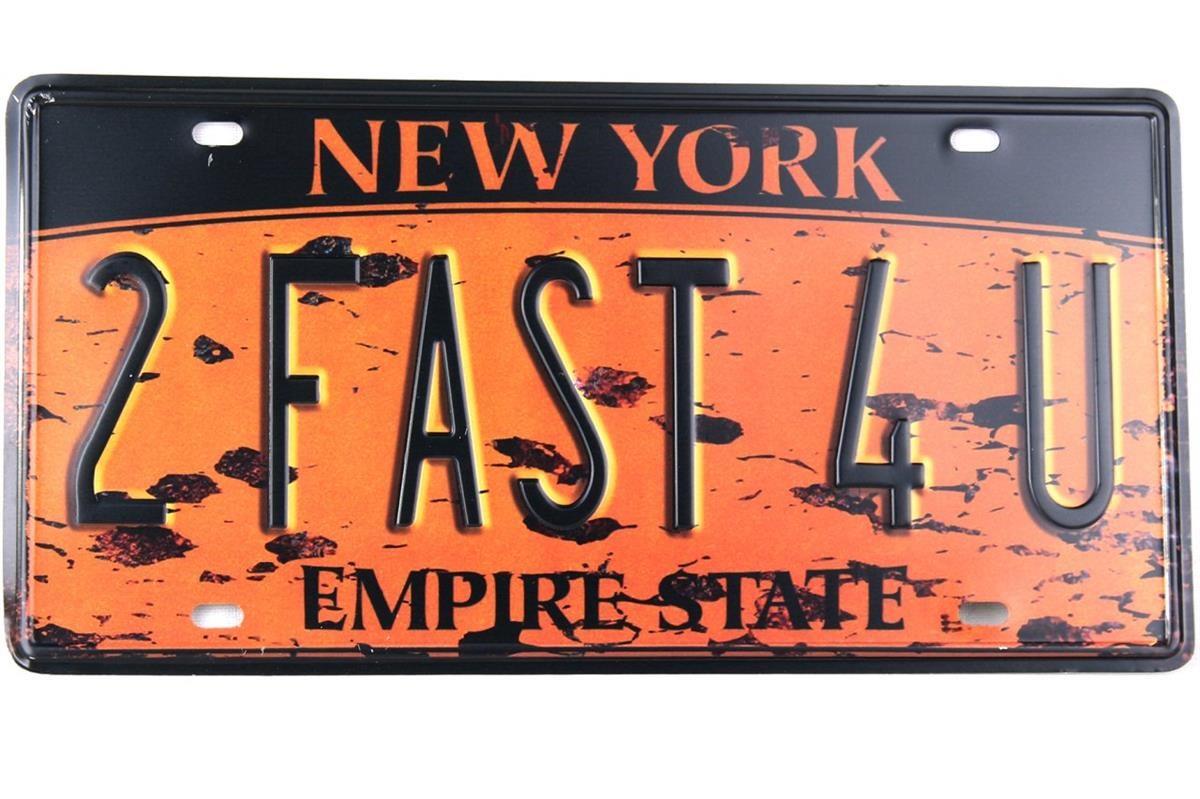 Duvar Süsü Dekor Retro Metal Tabela ''New York'' 30x15 CM