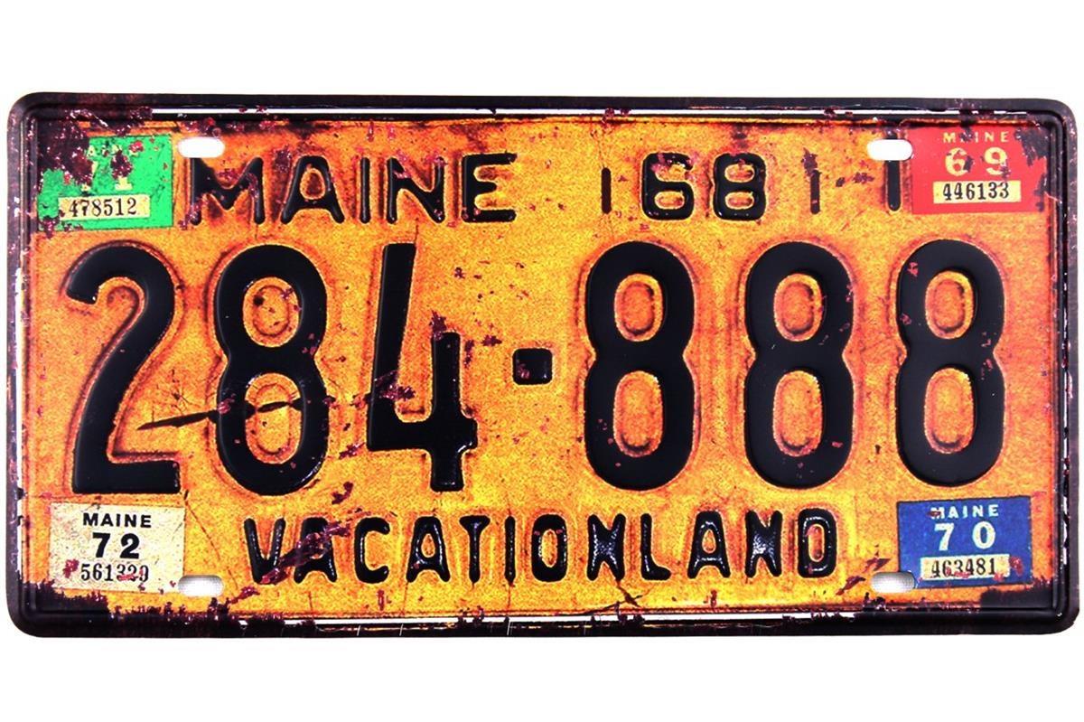 Duvar Süsü Dekor Retro Metal Tabela ''Vacationland'' 30x15 CM