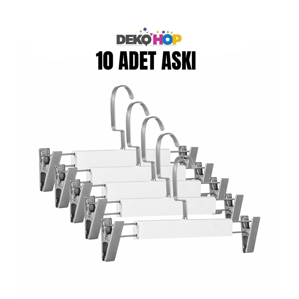 Elbise Pantolon Etek Askısı Ahşap Mandallı Askılık 1. Sınıf Kalite Ahşap Askı BEYAZ 50 ADET