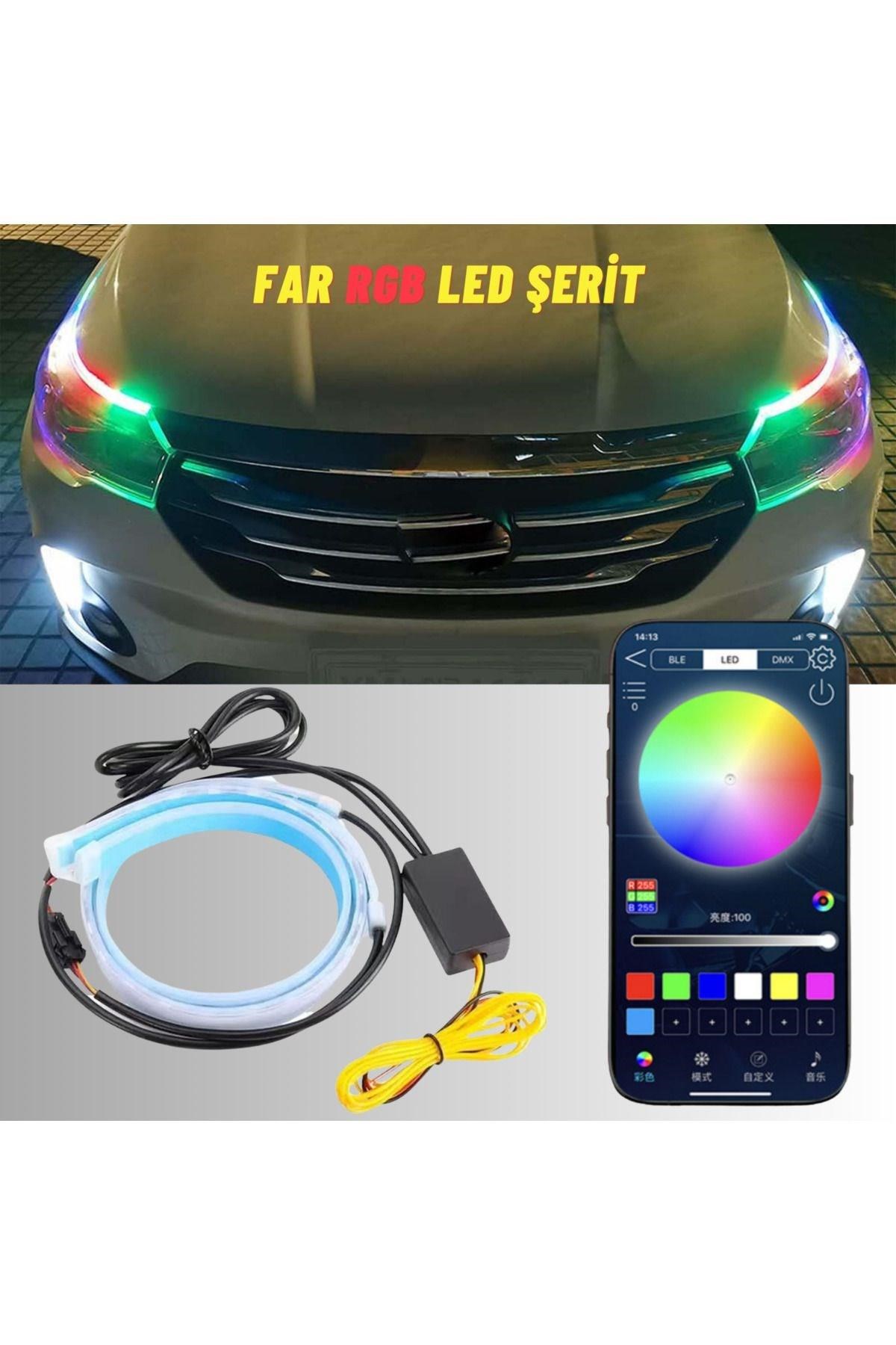 Far İçi ve Far üstü APP Kontrollü RGB LED Ambiyans Sinyalli Kayar led Android ve IOS Uyumlu