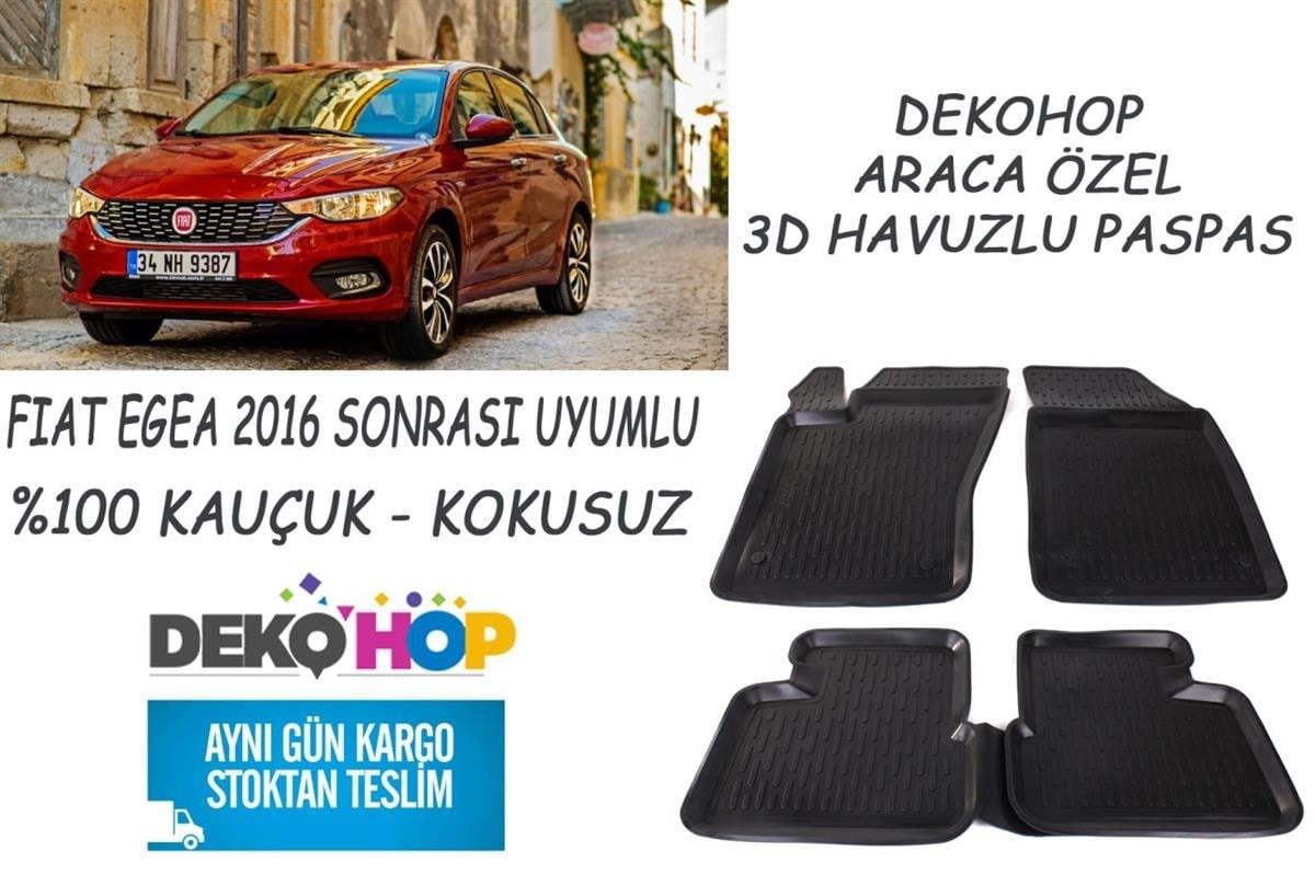 FIAT EGEA 2016 SONRASI Araca Özel Oto Paspas 3D Havuzlu Kauçuk