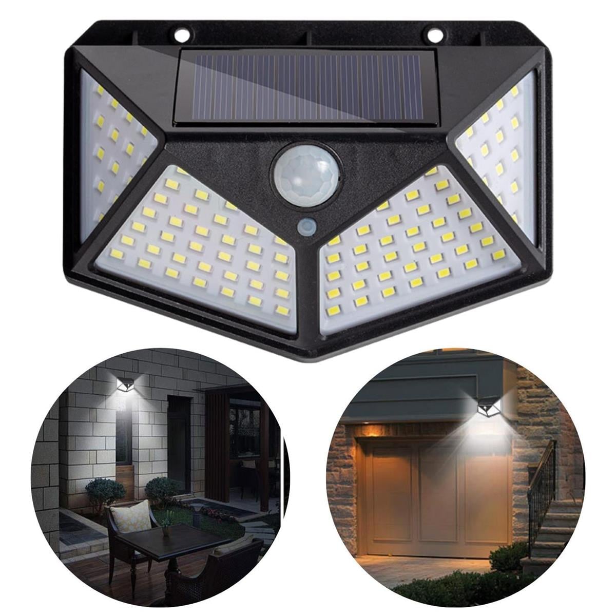 Güneş Enerjili Bahçe Aydınlatma Lambası Villa Balkon Garaj Kapısı Aplik Solar 100 Led Lamba
