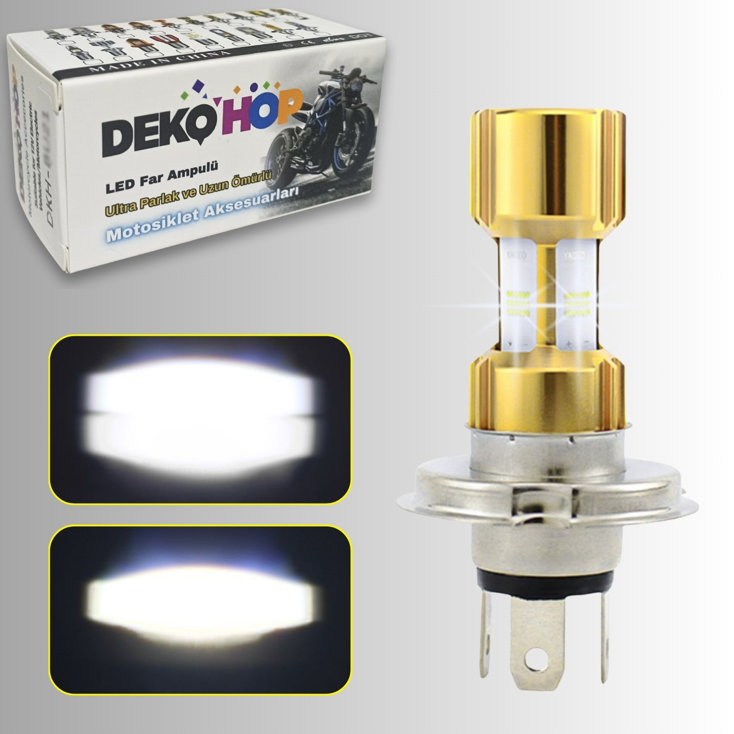 H4 LED Far Ampul LED Işık 12-24V 6000K Ultra Beyaz Metal Kasa Motosiklet Araba Uyum 1 AD 12W/1500LM 