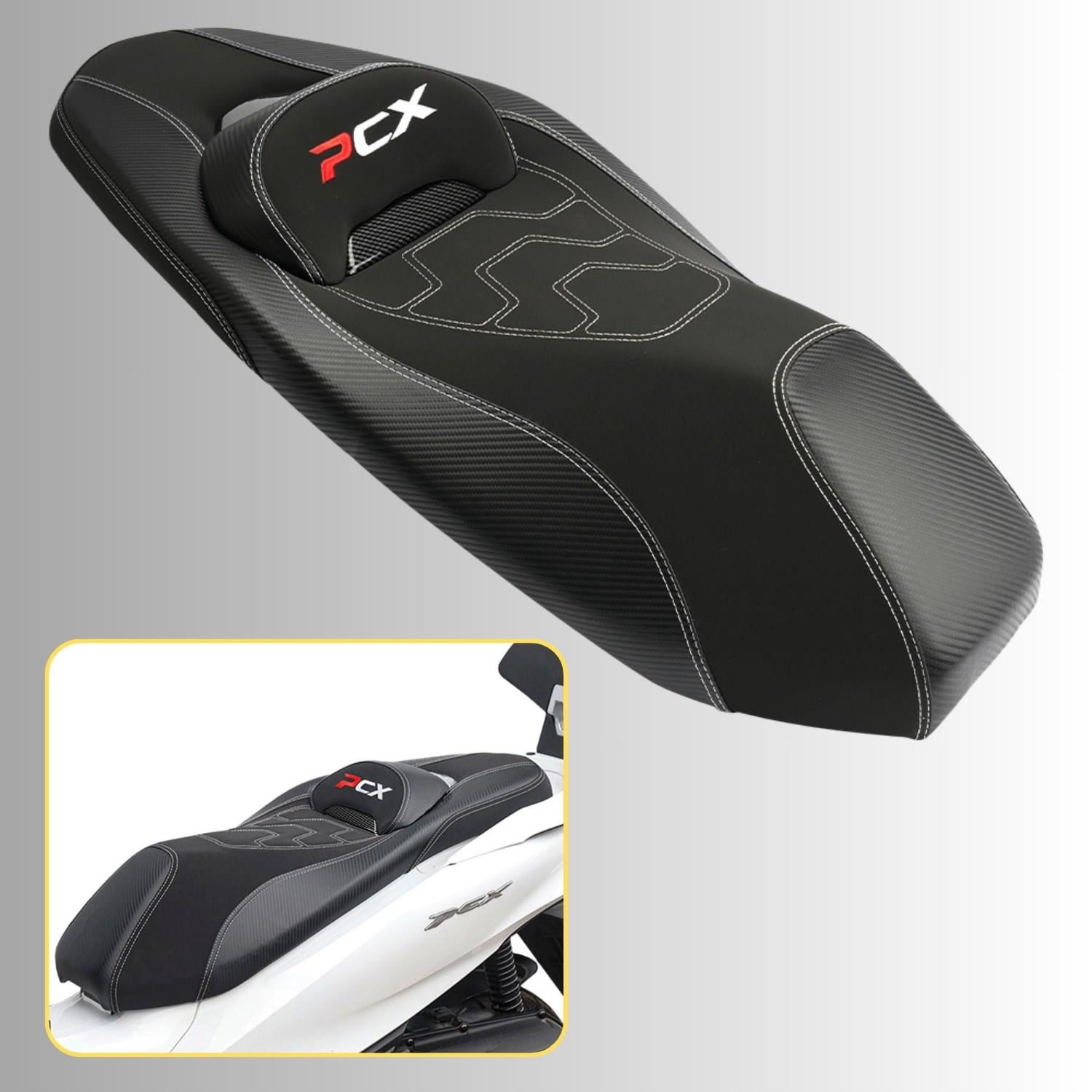 Honda Pcx 2021-25 Sele Koltuk Karbon Spor Tasarım Yolcu Sürücü Ayrı Bölmeli Suya Güneşe Dayanıklı 