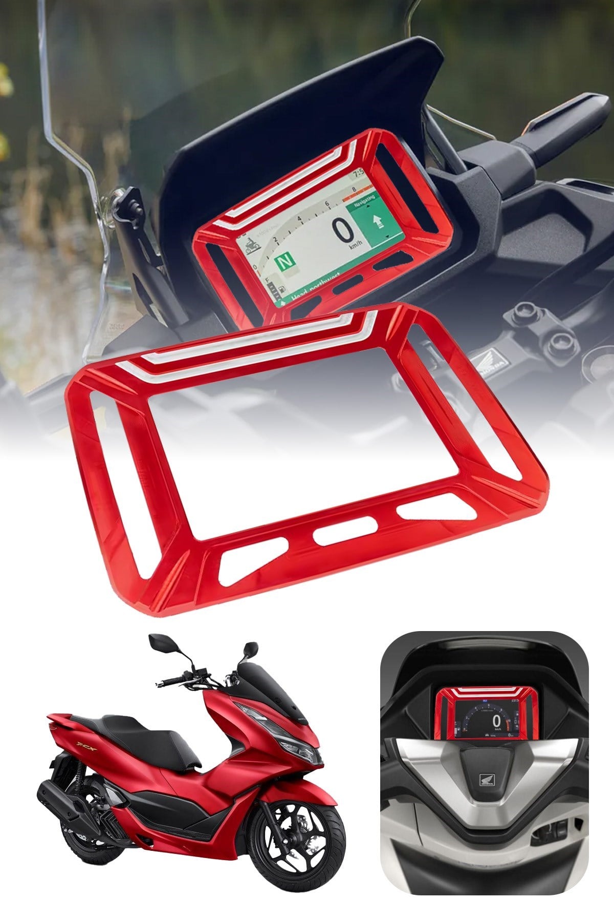 Honda PCX 2025-2026 Uyumlu CNC Aluminyum Gösterge/Ekran Çerçevesi
