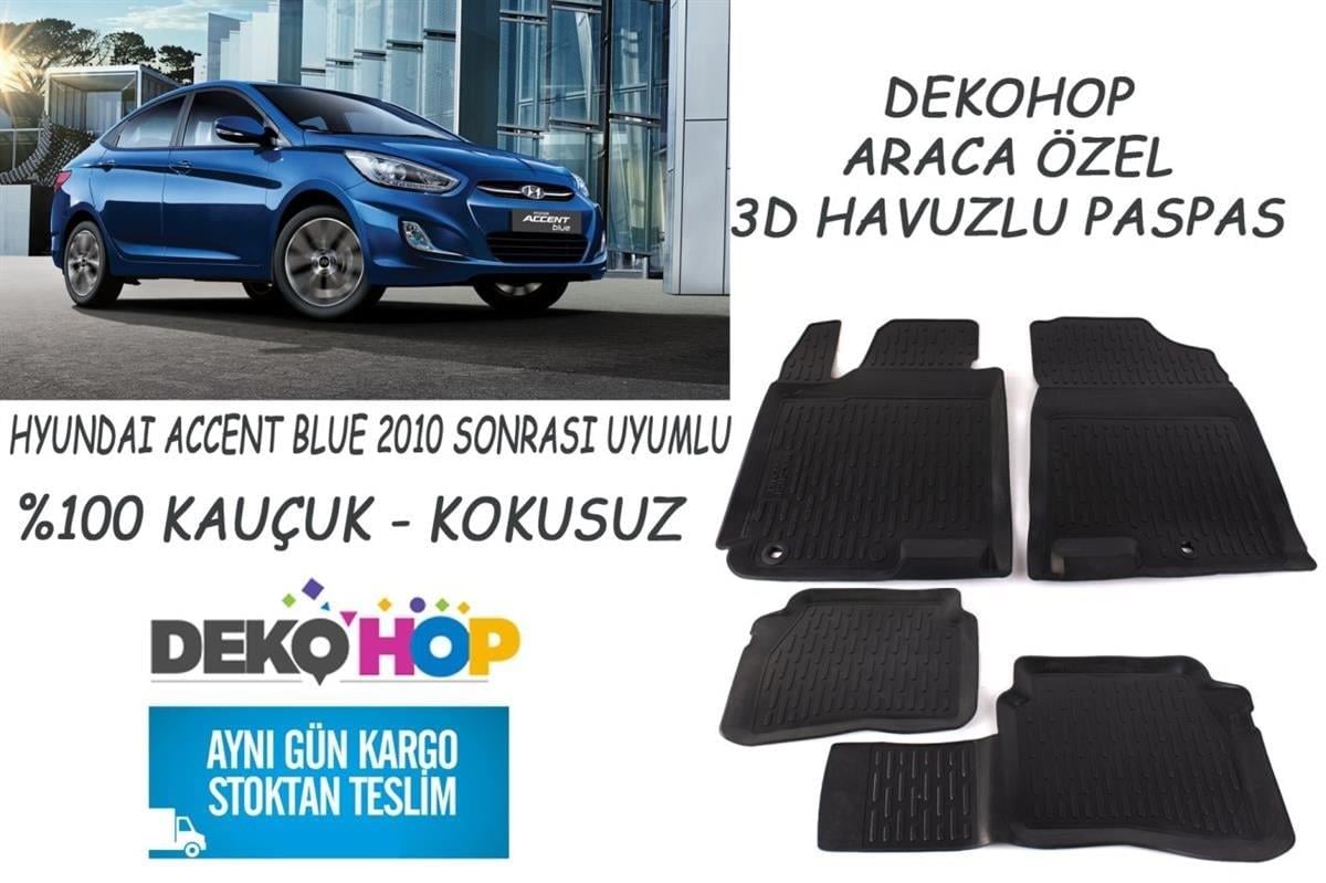 HYUNDAI ACCENT BLUE 2010 SONRASI Araca Özel Oto Paspas 3D Havuzlu Kauçuk