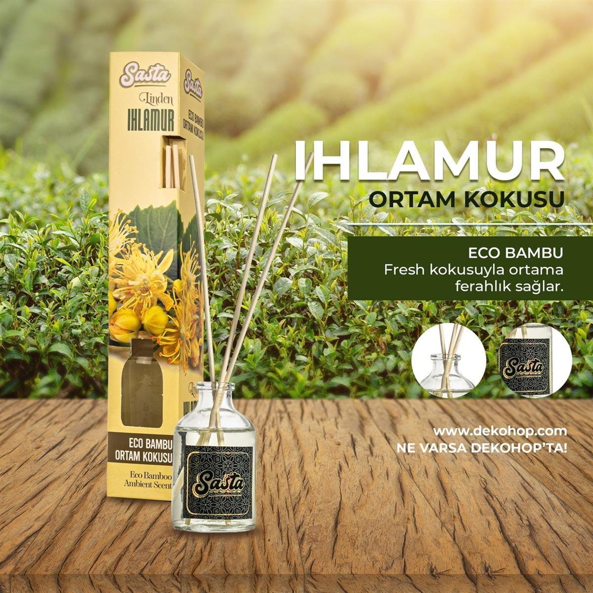 Ihlamur Kokulu Bambu Çubuklu Oda Kokusu Eko (50ml) Oda Parfümü