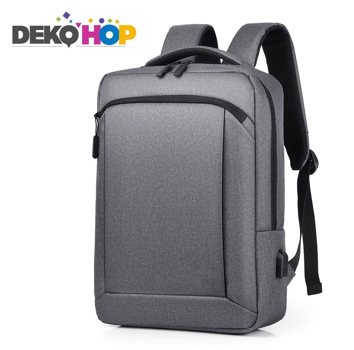 İş Seyahat Okul Laptop Notebook Ipad Sırt Çantası Usb Şarj Girişli Yeni Nesil Çanta GRİ