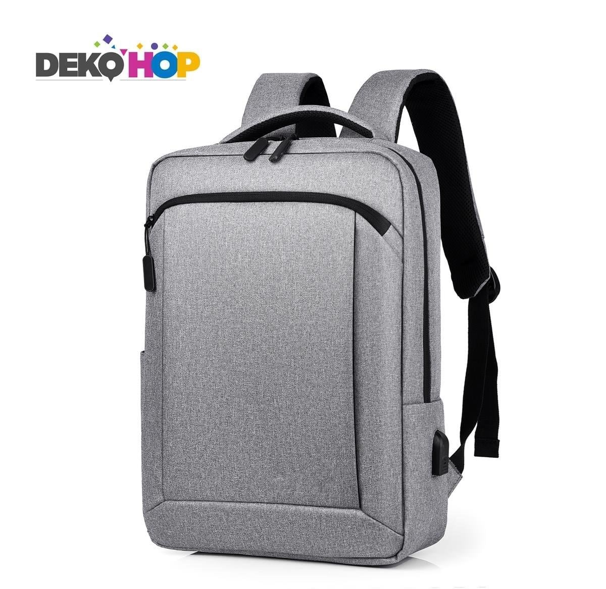 İş Seyahat Okul Laptop Notebook Ipad Sırt Çantası Usb Şarj Girişli Yeni Nesil Çanta AÇIK GRİ