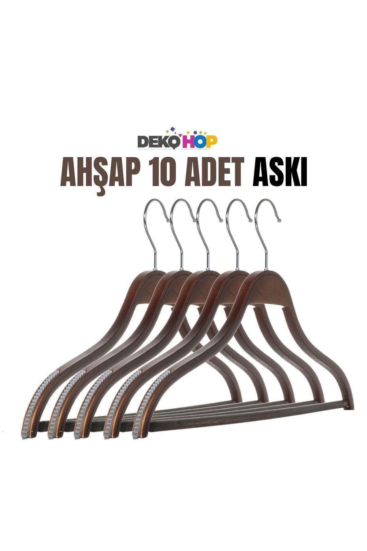 Kadın Ahşap Askı Gömlek Pantolon Tişört Askısı Natural Renk 10 Adet