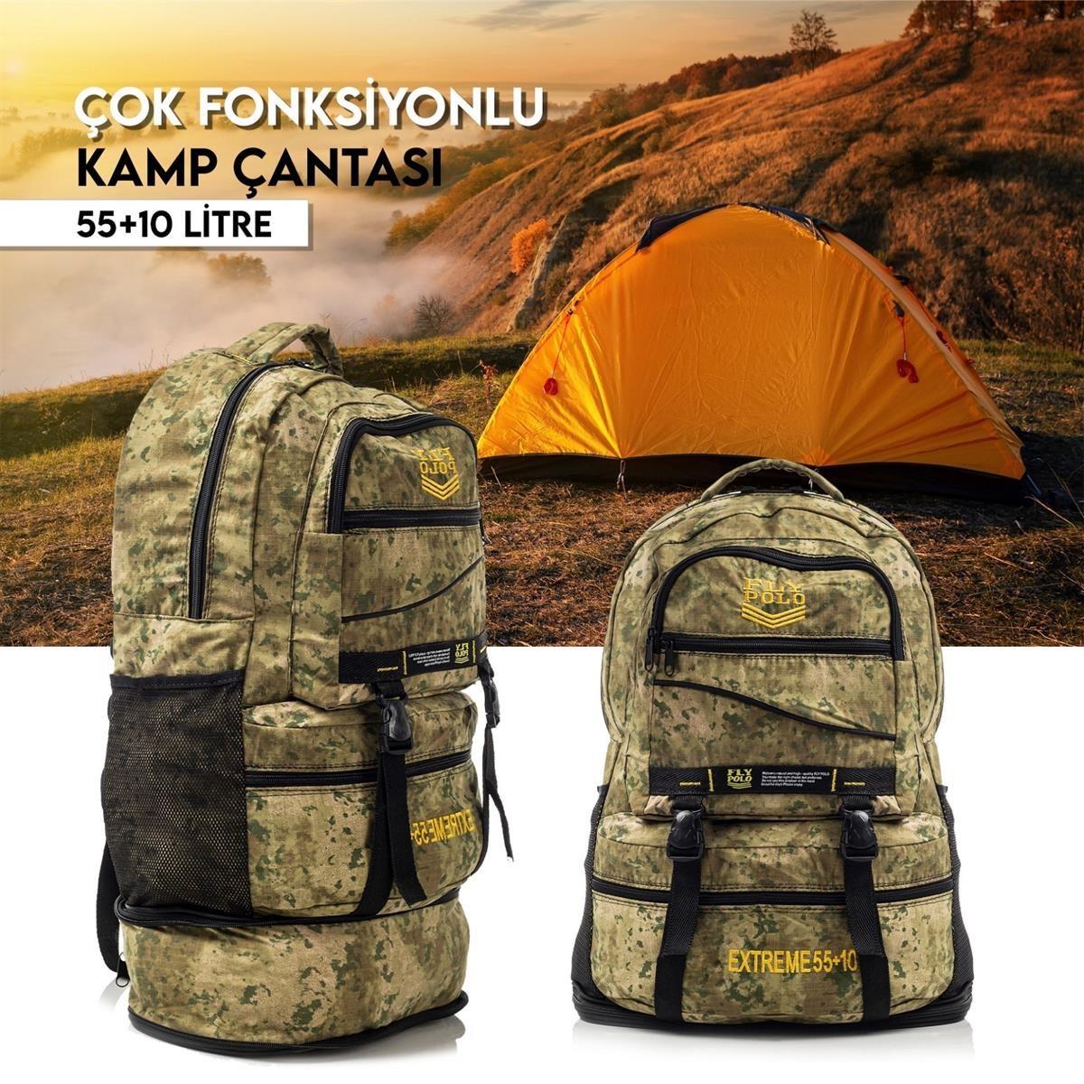 Kamp Outdoor 55+10 Litre Dağcı Yürüyüş Kamp Sırt Çantası