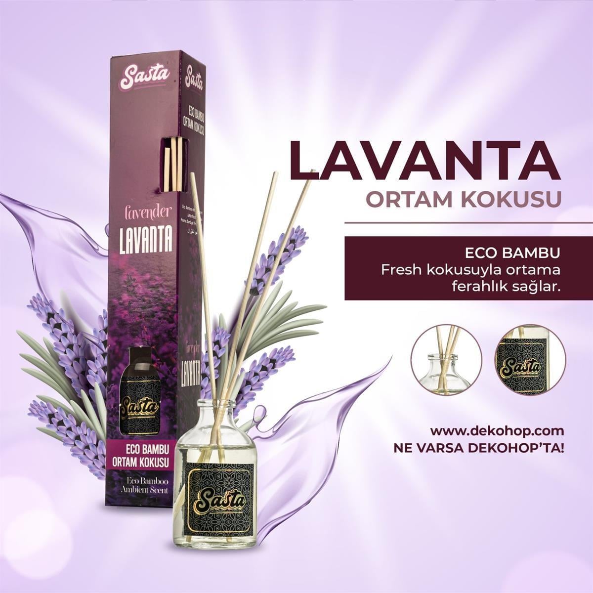 Lavanta Kokulu Bambu Çubuklu Oda Kokusu Eko (50ml) Oda Parfümü