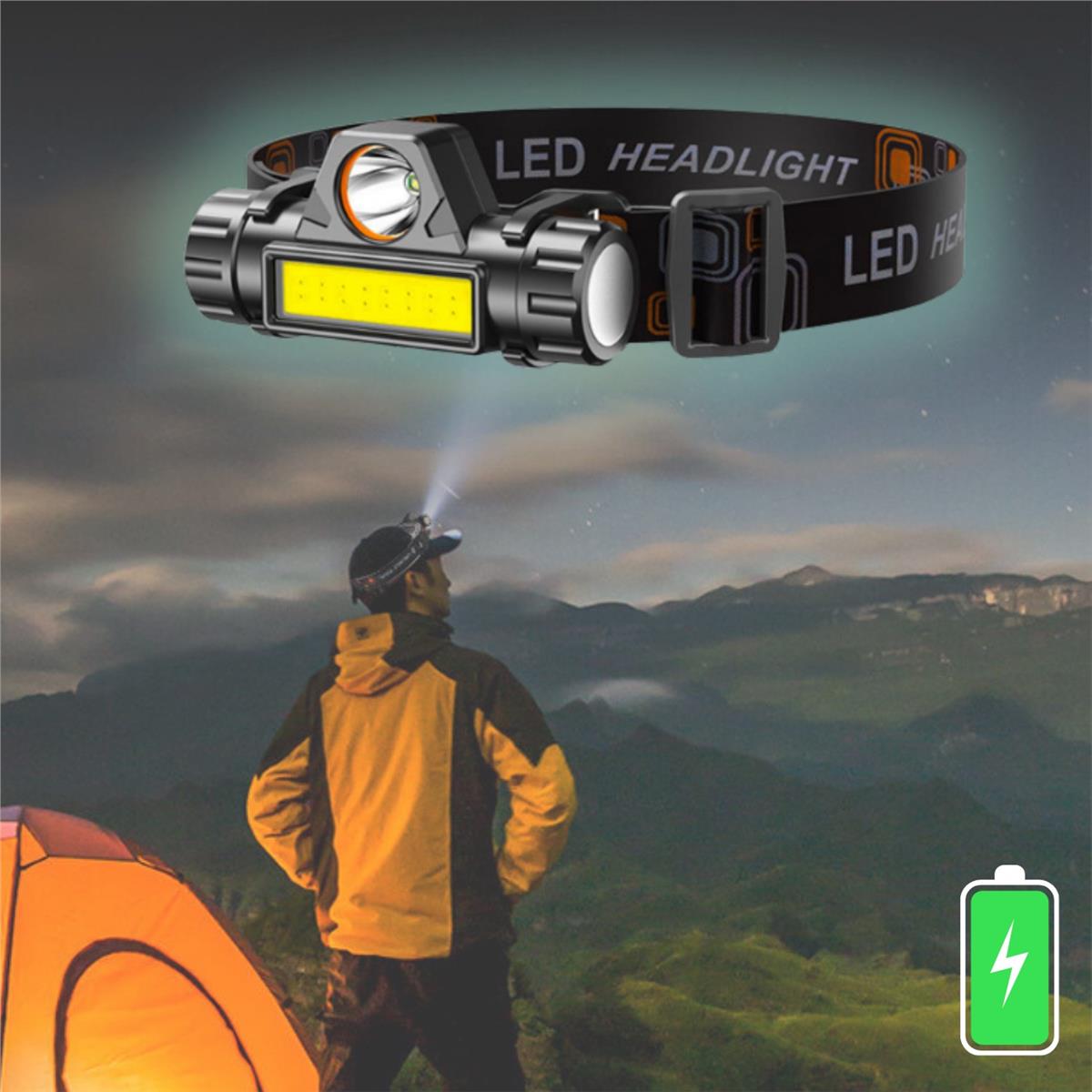 Led Kafa Feneri Dağcılık, Kamp, Balıkçılık, Gece Yürüyüş Şarjlı Magnet Çalışma Lambası