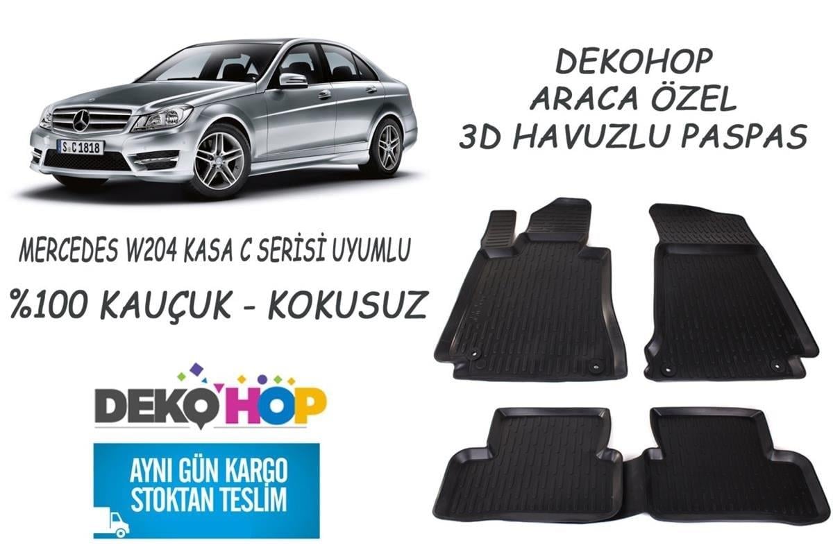 MERCEDES Araca Özel Oto Paspas 3D Havuzlu W204 KASA C SERİSİ