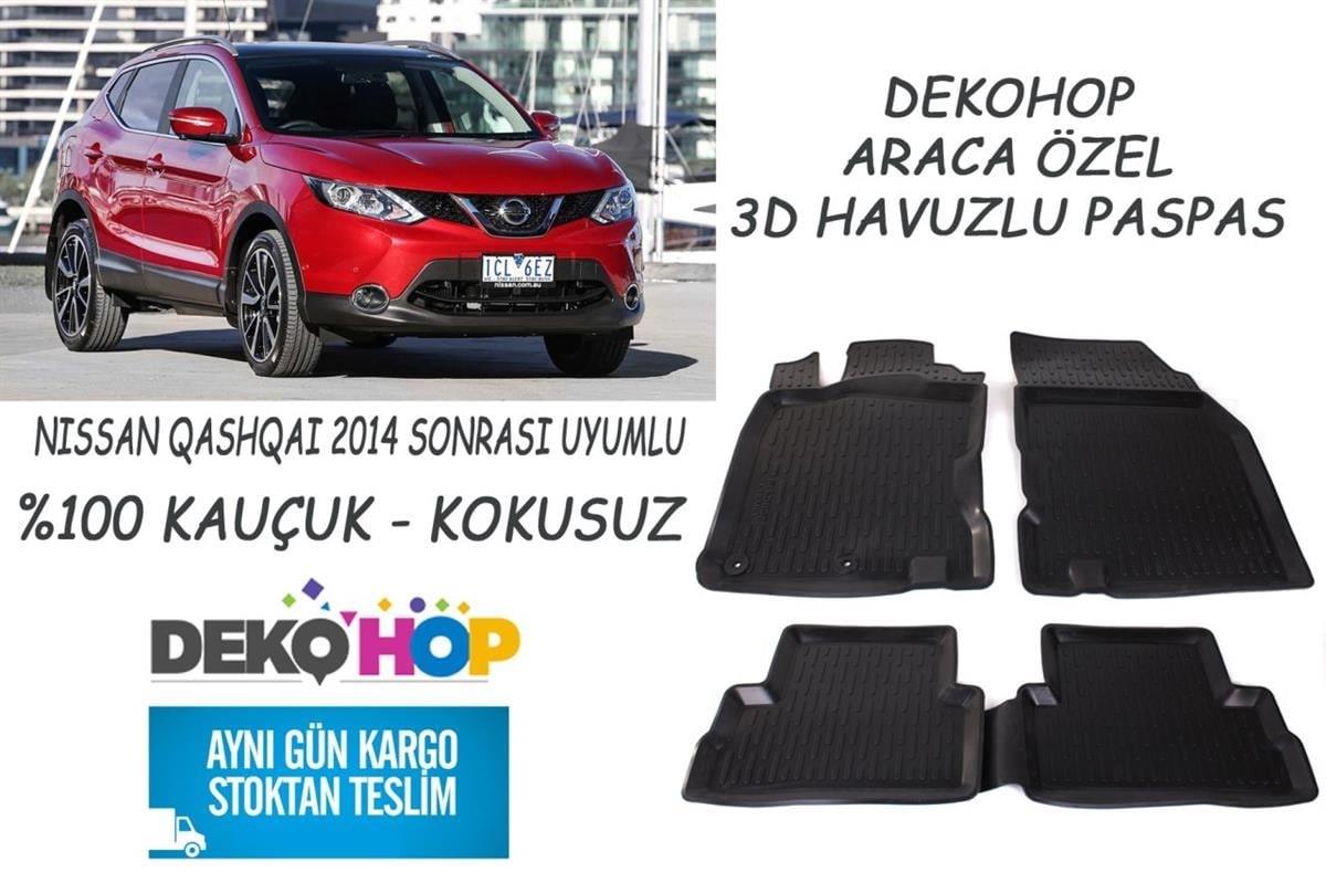 NISSAN QASHQAI 2014 SONRASI Araca Özel Oto Paspas 3D Havuzlu Kauçuk