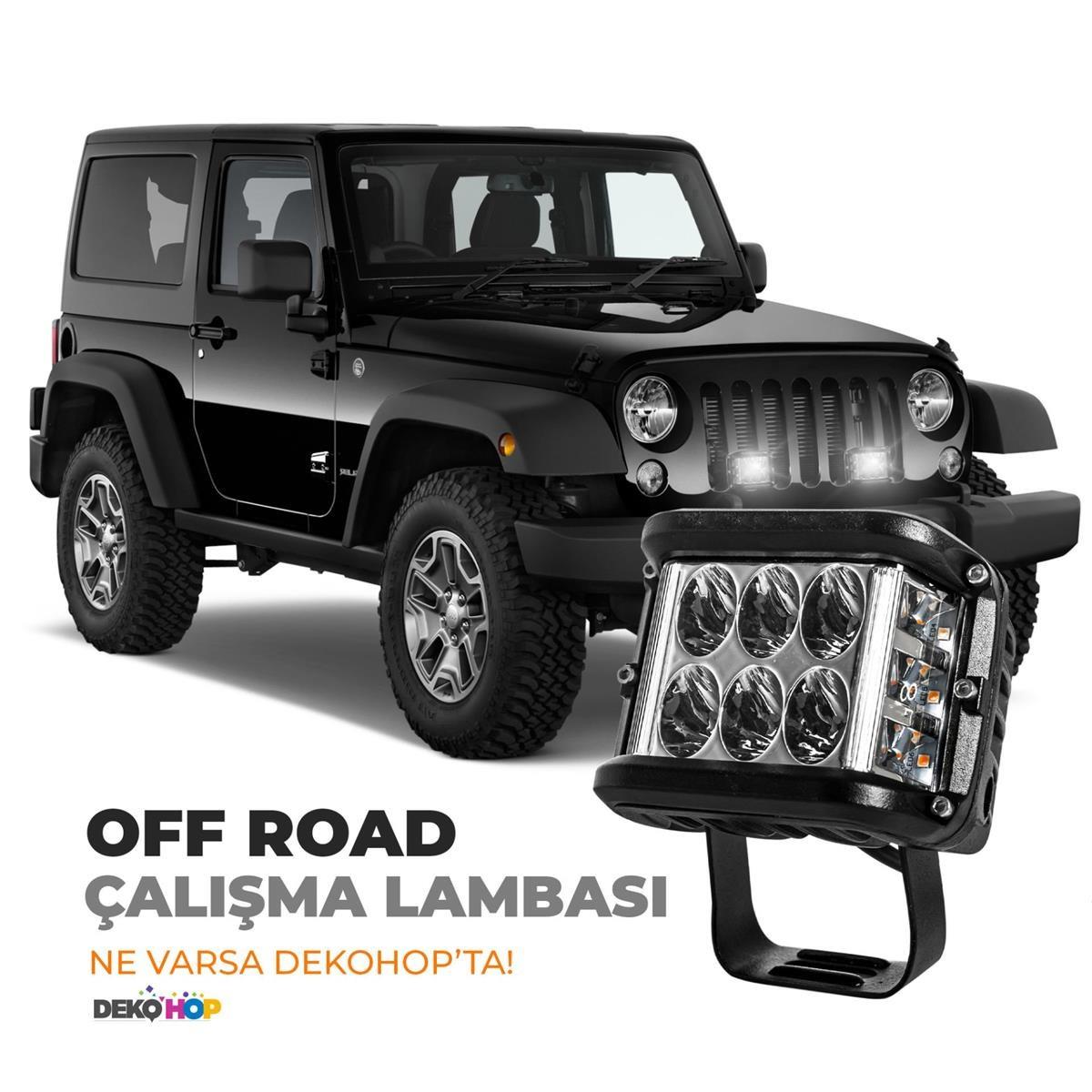 Off Road 12 Led 45 Watt Beyaz Sarı Kare Sis Farı ve Çalışma Lambası