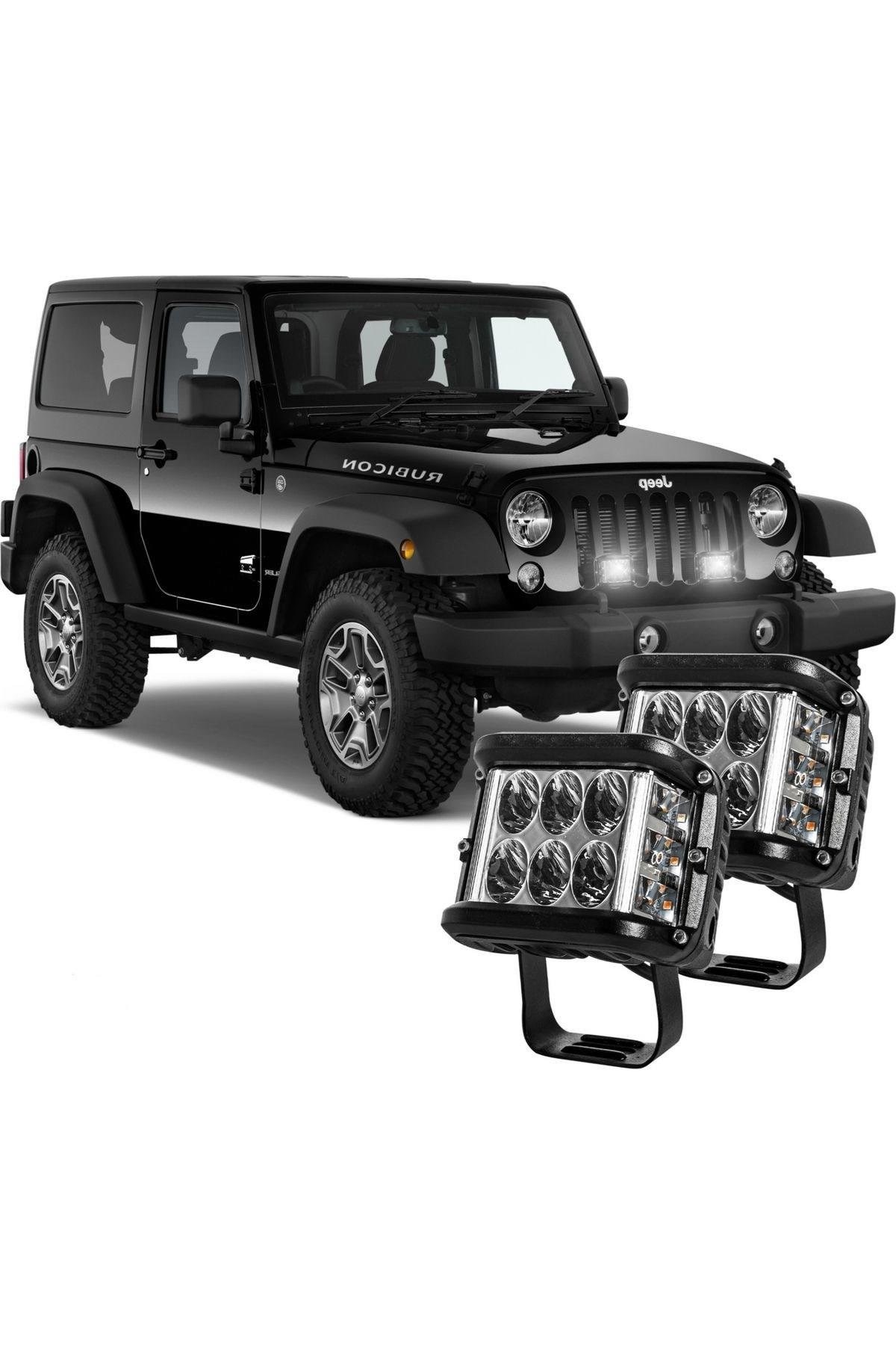 Off Road 12 LED 45 Watt Beyaz Sarı Kare Sis Farı ve Çalışma Lambası 2 Adet