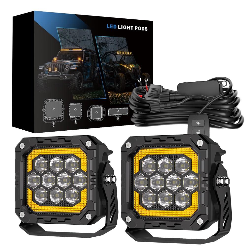 Off Road 4 inç  Led Aydınlatma Kaput Üstü Led  Tampon Gündüz Led Ve Sis Farı Projektör Lambası Seti