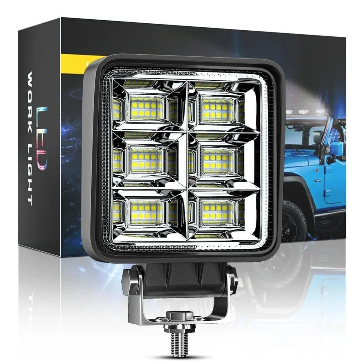 Off Road Geniş Açı 4 inç 48 Led 144 WATT  İş Makinesi Kamyon Traktör Projektör Çalışma Sis Lambası