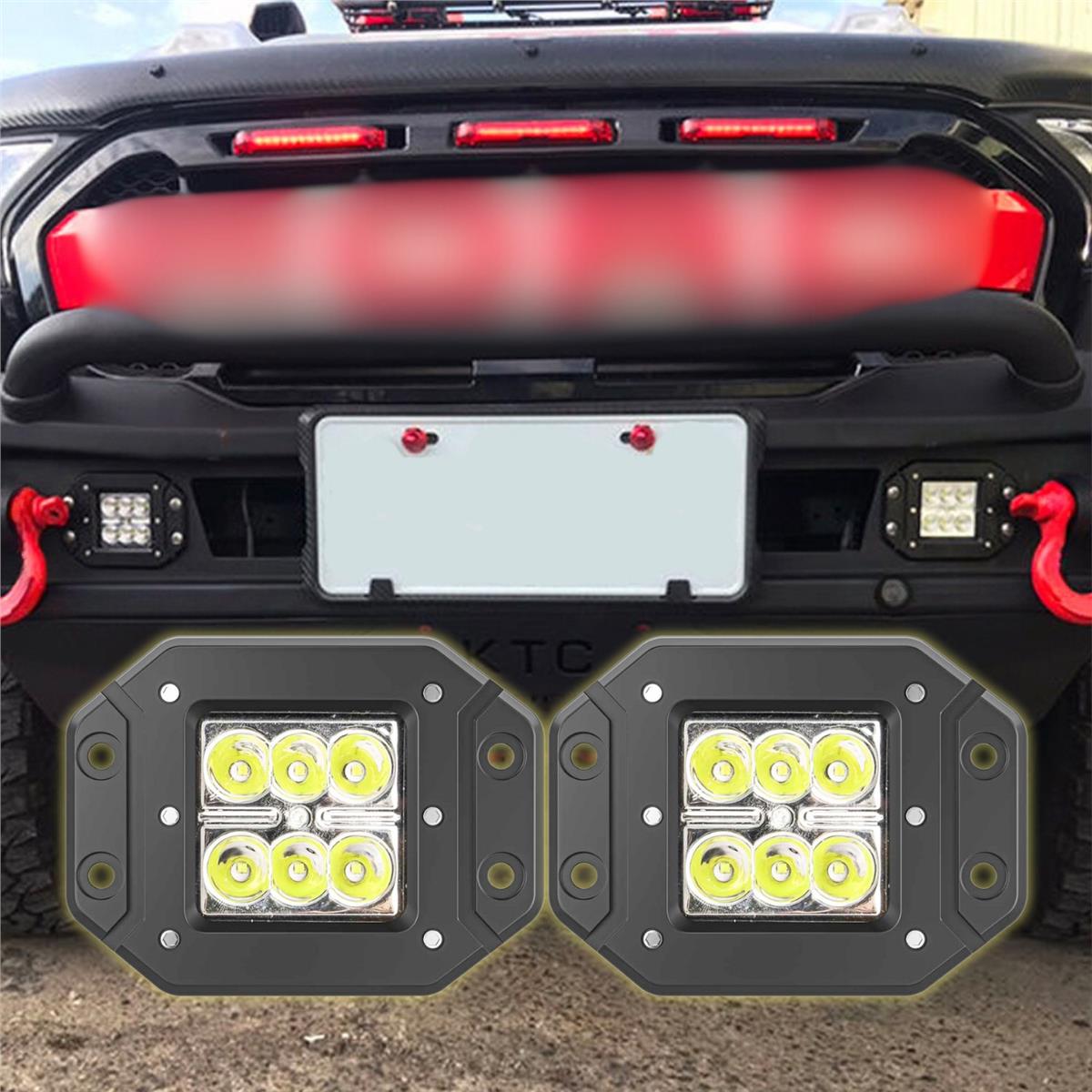 Off Road Led Çalışma ve Tampon Sis Lambası 2 Adet 12-24V Traktör Tır Kamyon ATV Yüksek Performanslı Metal Sis Farı