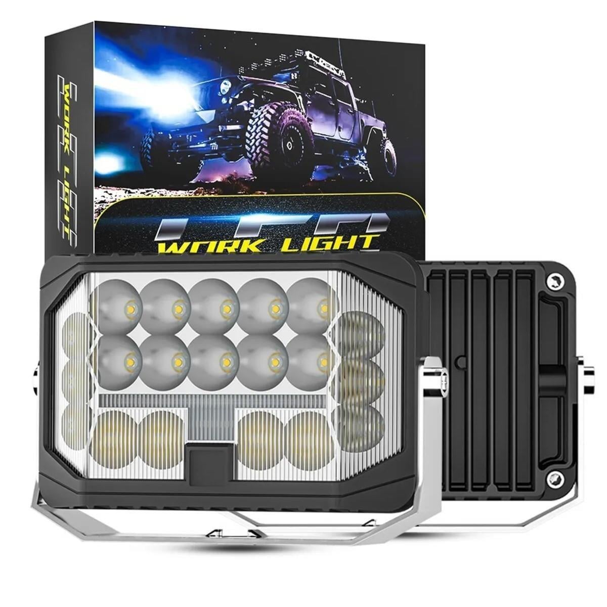 Off Road Sis Farı Modifiye Gündüz Led 7 inç 177mm Çift Renk Spot Delici Işık Sarı Gündüz Oto Lambası