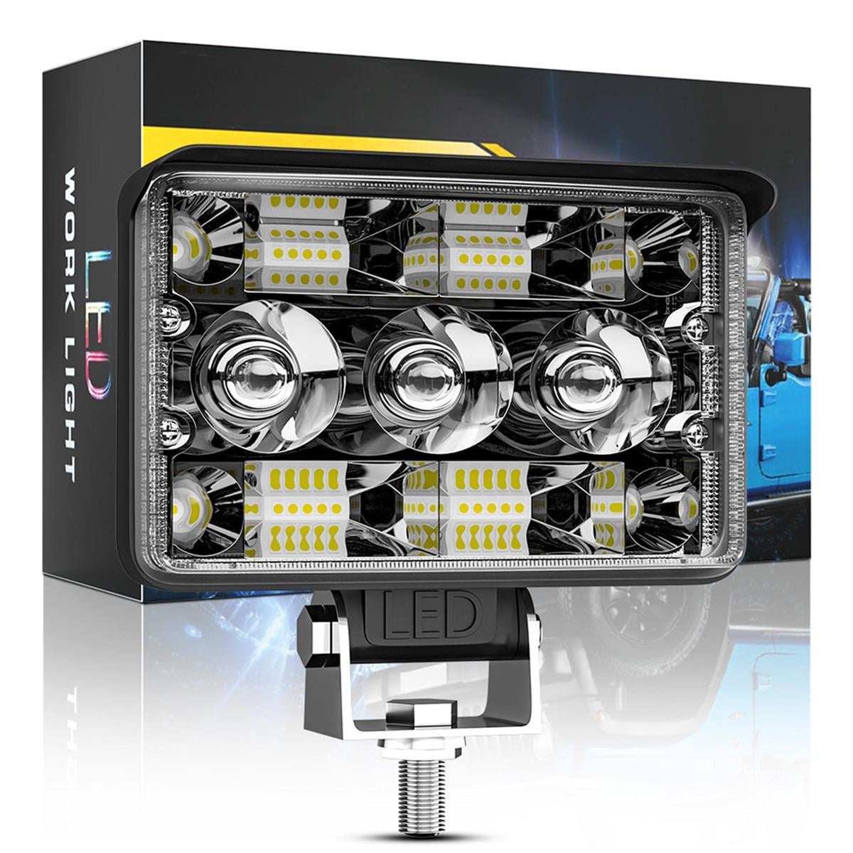 Off Road Spotled 5 İnç 156 Watt Çift Renk Beyaz Sarı Çalışma Lambası Ve Sis Farı