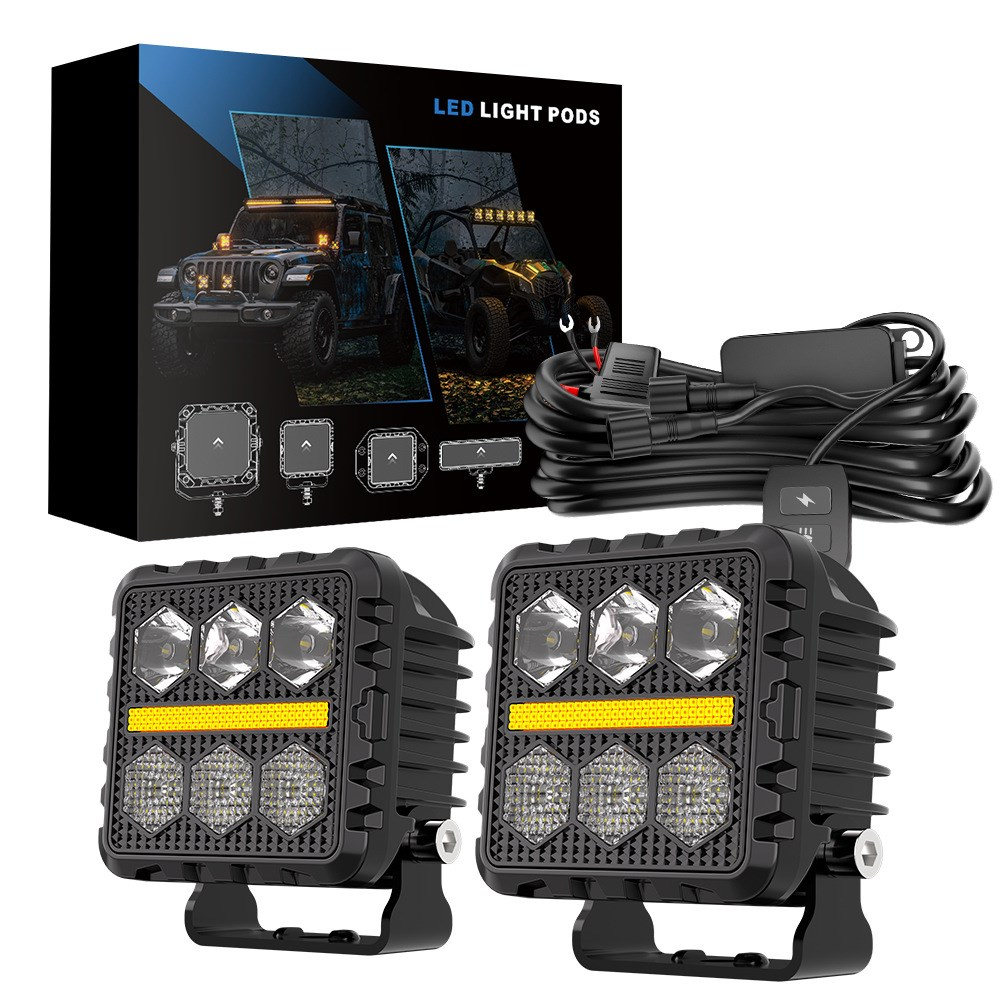 Off Road Tampon Ve Kaput Led 3 İnç Gündüz Led Sis Farı Çalışma Lambası Kablo Set Takım Led Lamba