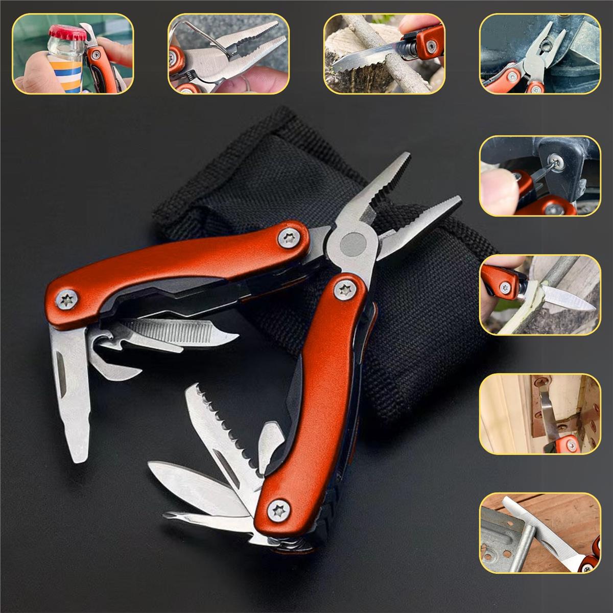 Outdoor Mini Katlanır Pense Çakı Bıçak Kamp Piknik Balıkçılık Doğa Çok Fonksiyonlu Katlanır Alet Seti