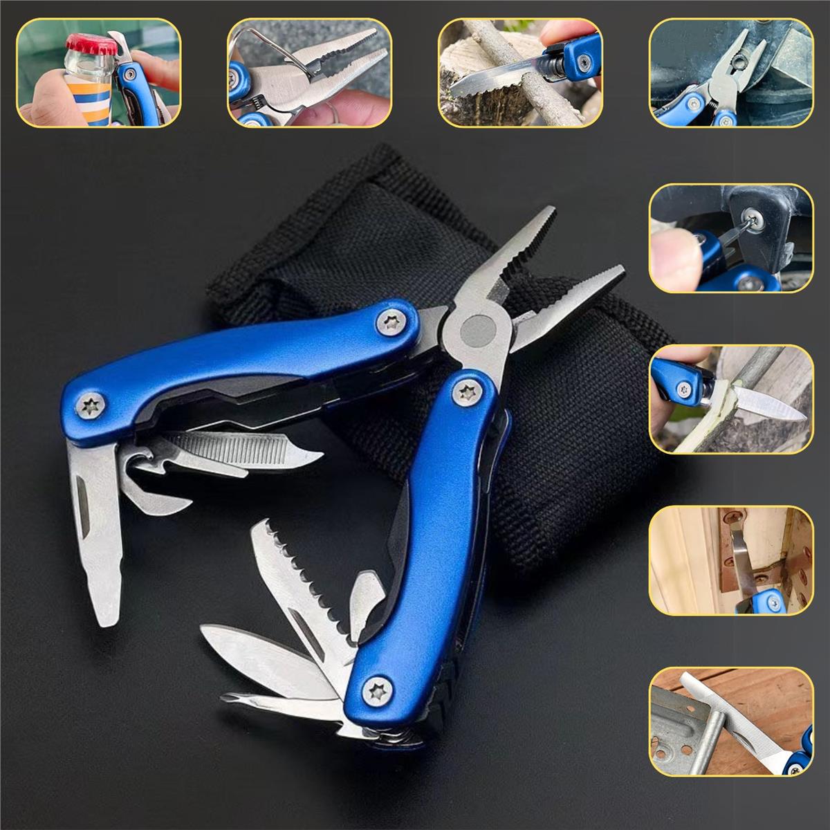 Outdoor Mini Katlanır Pense Çakı Bıçak Kamp Piknik Balıkçılık Doğa Çok Fonksiyonlu Katlanır Alet Seti