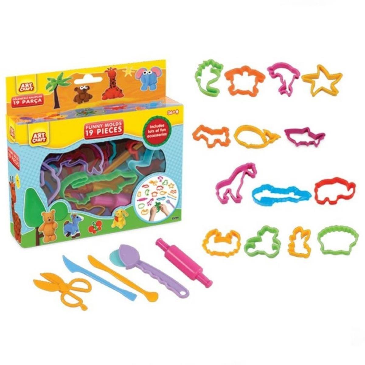 Oyun Hamuru Eğlenceli Kalıplar 19 Parça