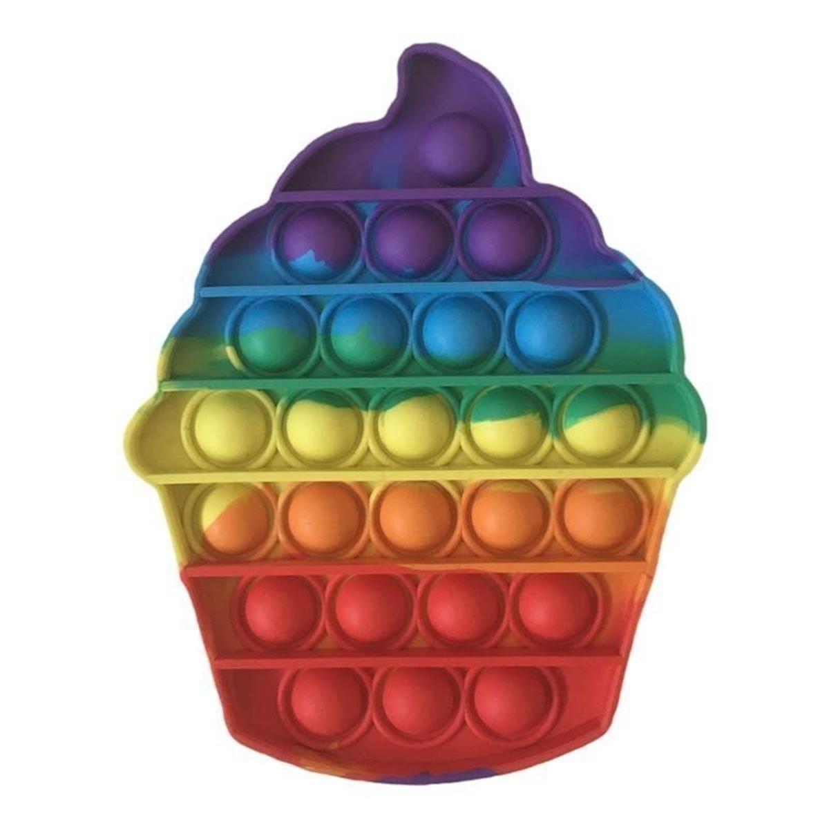 Pop İt Push Bubble Gökkuşağı Tasarımlı Cup Cake