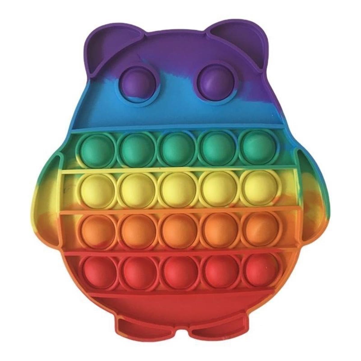 Pop İt Push Bubble Gökkuşağı Tasarımlı Baykuş