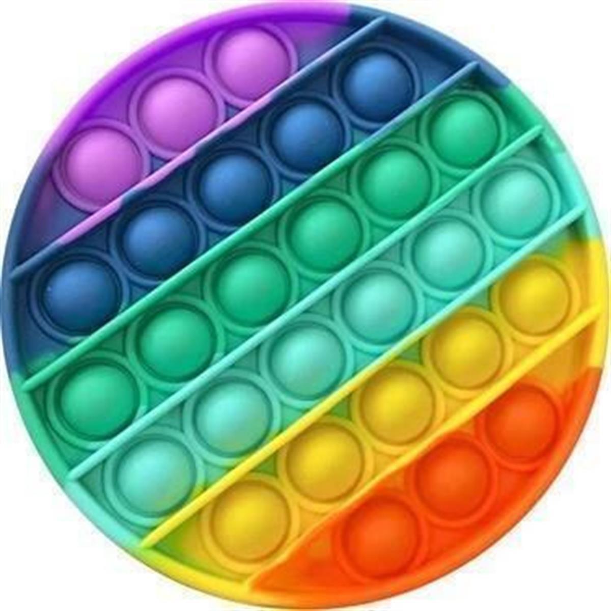 Pop İt Push Bubble Gökkuşağı Tasarımlı Yuvarlak