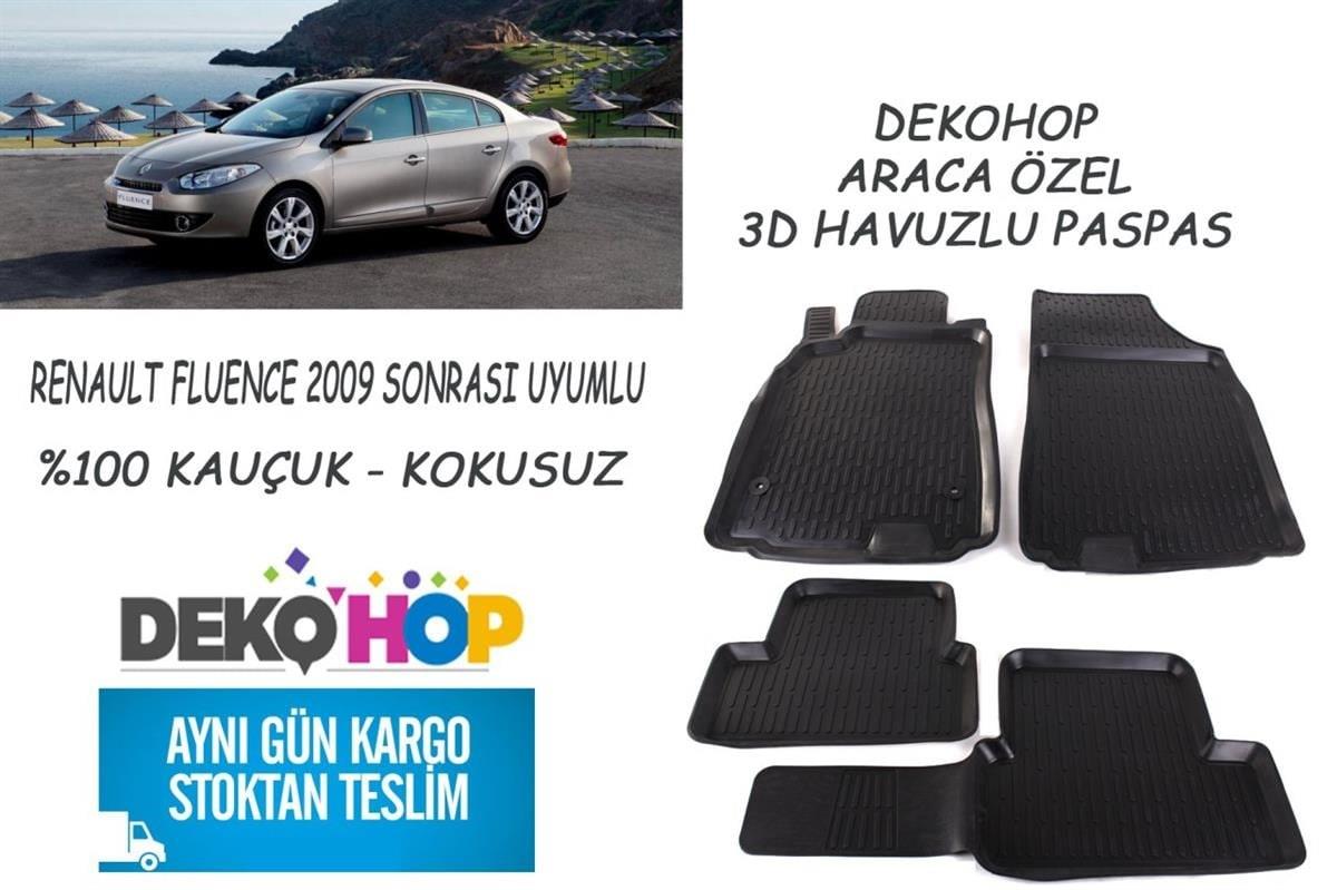 RENAULT FLUENCE 2009-2013 ARASI Oto Paspas Araca Özel 3D Havuzlu Kauçuk Paspas