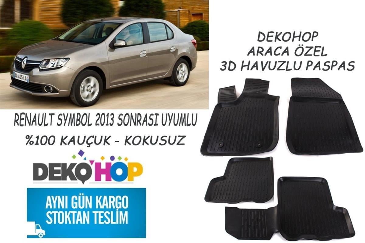 RENAULT SYMBOL 2013 SONRASI Oto Paspas Araca Özel 3D Havuzlu Kauçuk Paspas