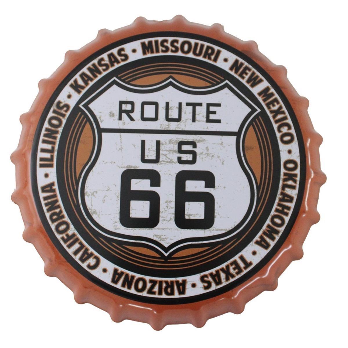 Route 66 Duvar Süsü Dekorasyon Metal Tabela