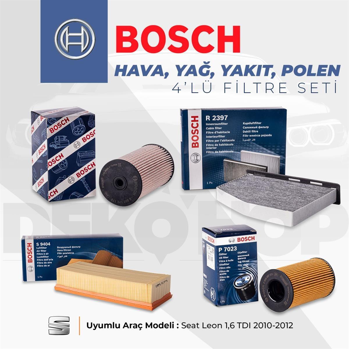 SEAT LEON 1.6TDI Filtre Bakım Seti 2010-2012 Arası Uyumlu 4 Lü Set