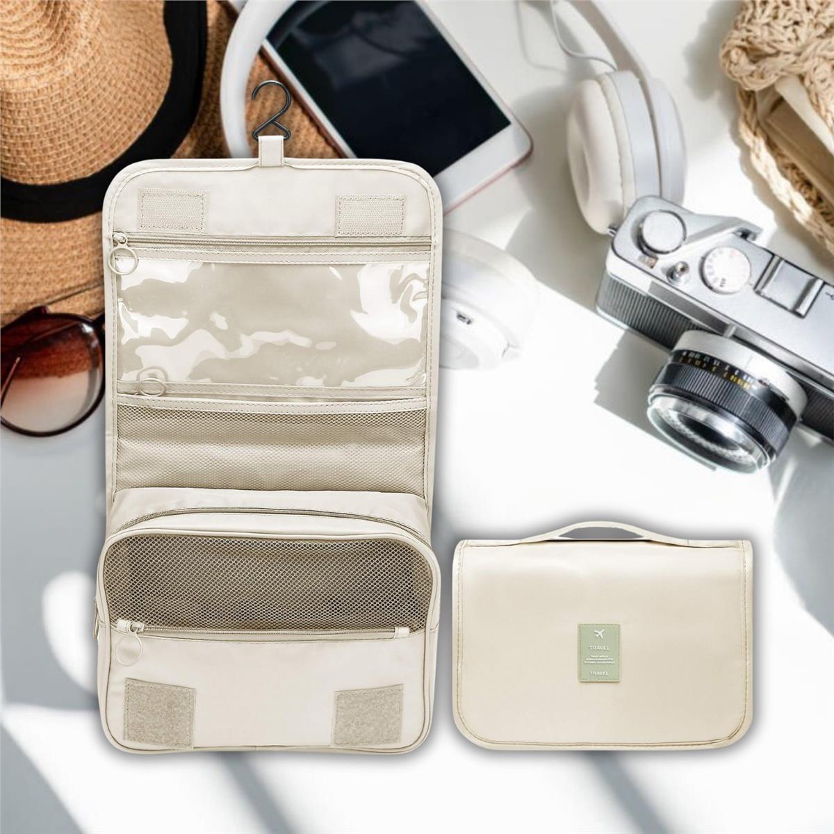 Seyahat Traş Makyaj Kişisel Bakım Kozmetik Ürünleri Çok Bölmeli Organizer Çanta