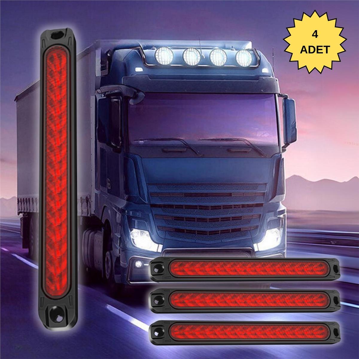 Sinyal LED Barı Parmak LED Çakarlı 12V-24V 15 Ledli 3 Mod Etek Lamba Offroad Kamyon Tır Dorse 4 Adet