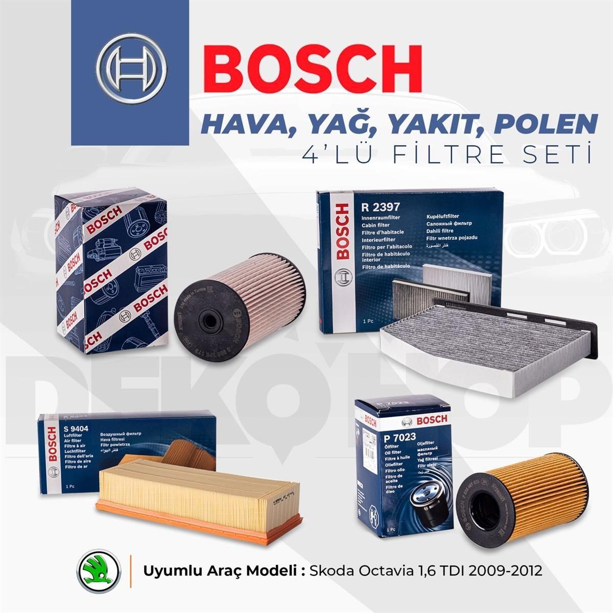 SKODA OCTAVIA 1.6TDI Filtre Bakım Seti 2009-2012 Arası Uyumlu 4 Lü Set